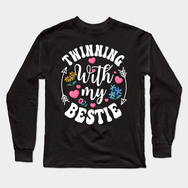 Twinning With My Bestie Spirit Week Twin Day Best Friend Long Sleeve T-Shirt by James Green